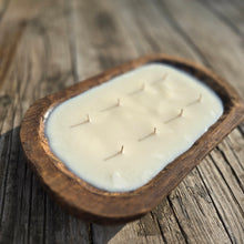 Load image into Gallery viewer, 2 lb Wooden Dough Bowl Candle COWBOY
