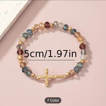 Load image into Gallery viewer, Beaded Bracelet with Cross
