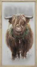 Load image into Gallery viewer, Beautiful Snowy Highland Cow Wall Decor
