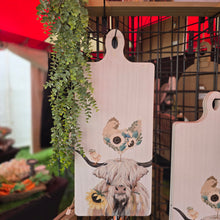 Load image into Gallery viewer, Highland Cow &amp; Chicken Cutting Board Wall Decor
