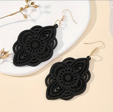 Load image into Gallery viewer, Elegant Wooden Dangle Earrings
