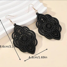 Load image into Gallery viewer, Elegant Wooden Dangle Earrings
