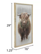 Load image into Gallery viewer, Beautiful Snowy Highland Cow Wall Decor
