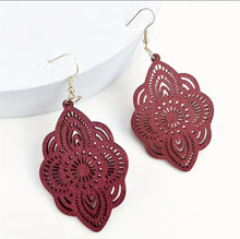 Load image into Gallery viewer, Elegant Wooden Dangle Earrings
