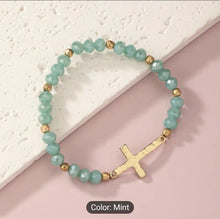 Load image into Gallery viewer, Beaded Bracelet with Cross
