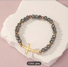 Load image into Gallery viewer, Beaded Bracelet with Cross
