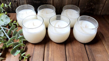 Load image into Gallery viewer, Set of 6 Glass Whisper Votives Highly Scented SOY
