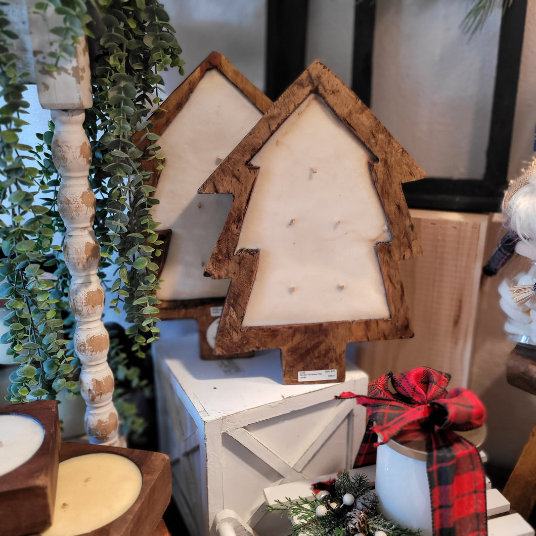 5 Wick Wooden Christmas Tree Candle 2 lbs