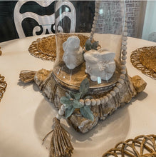 Load image into Gallery viewer, Carved Wooden PEDESTAL Base Riser Wedding Cake Stand
