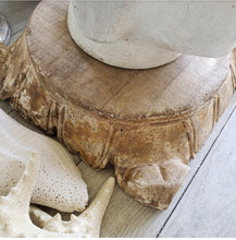 Load image into Gallery viewer, Carved Wooden PEDESTAL Base Riser Wedding Cake Stand
